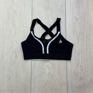 Ryderwear Black and White Cross-Back Sports Bra